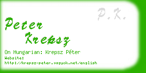 peter krepsz business card